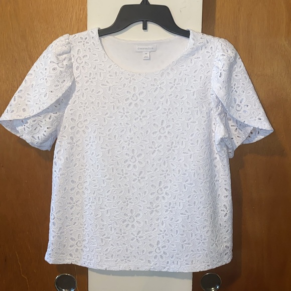 🤍NWOT Charter Club Eyelet Blouse - Picture 6 of 10
